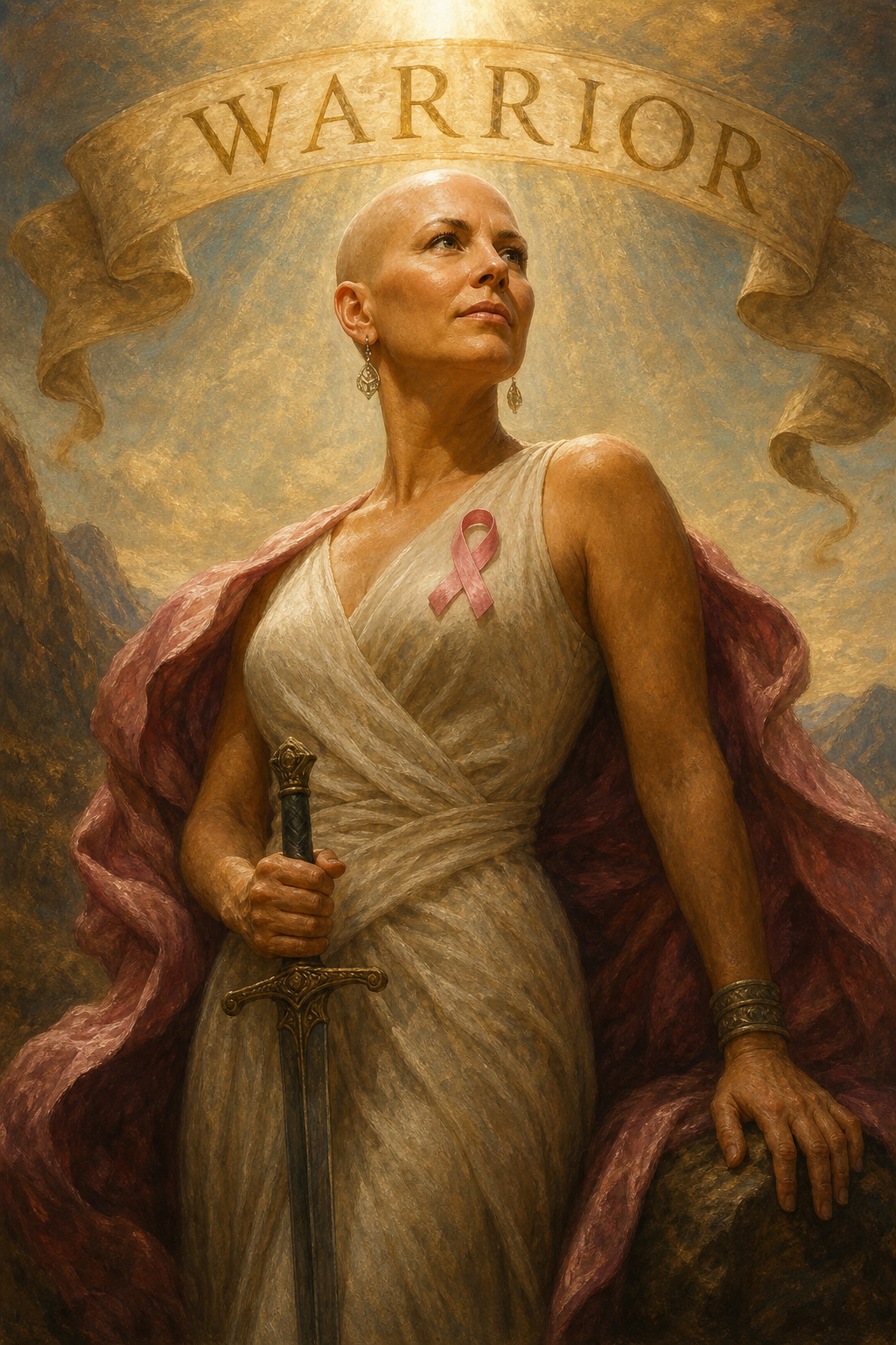 Custom Survivor Single Woman Portrait — Regal Strength from Photo