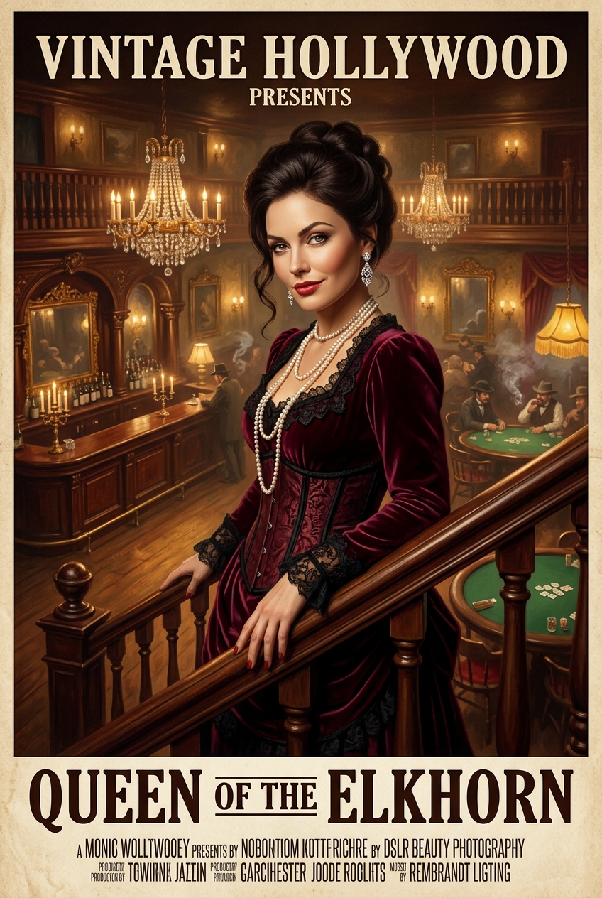 Saloon Queen Cowgirl Portrait - Best Personalized Portrait Gift - Unique Custom Portraits for Every Occasion - PortraitGift
