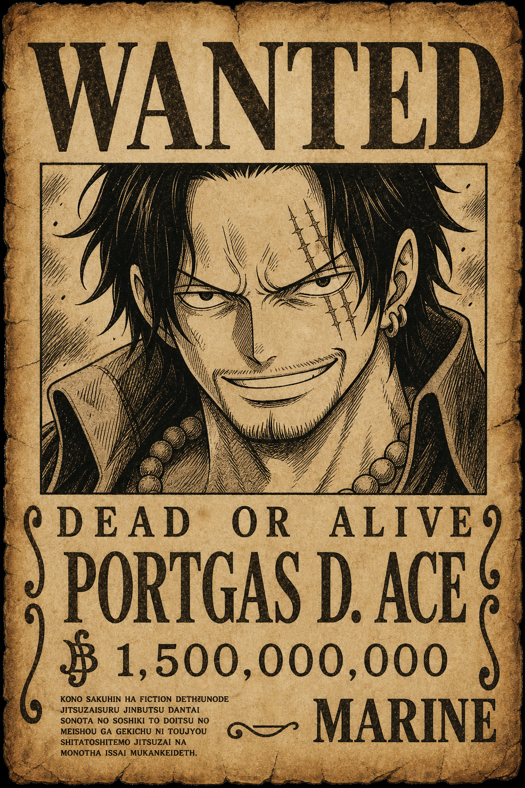 Custom OnePieceBounty Single-Man Portrait Canvas