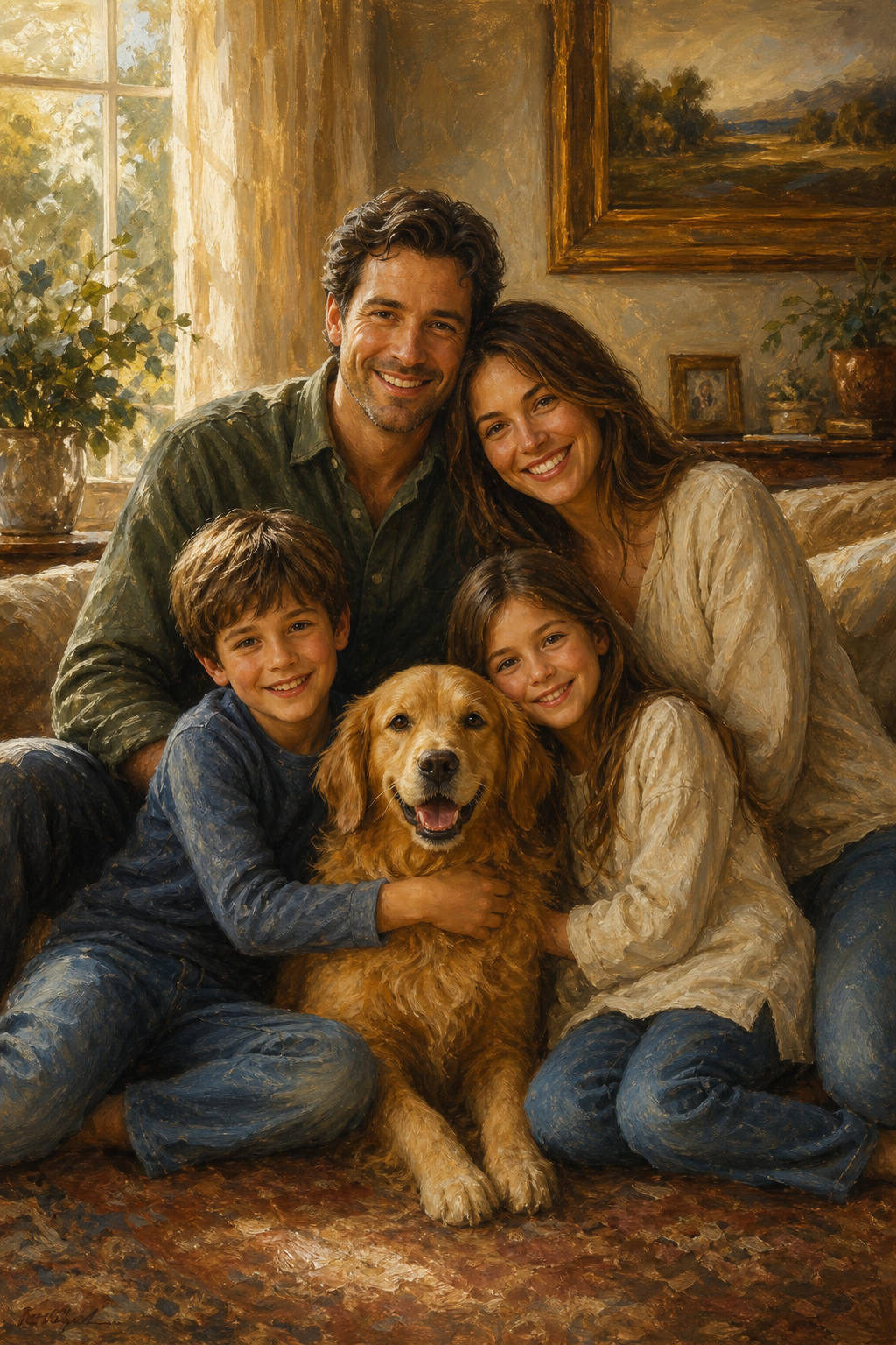 Custom Family Portrait — Serene AI Art from Your Photo