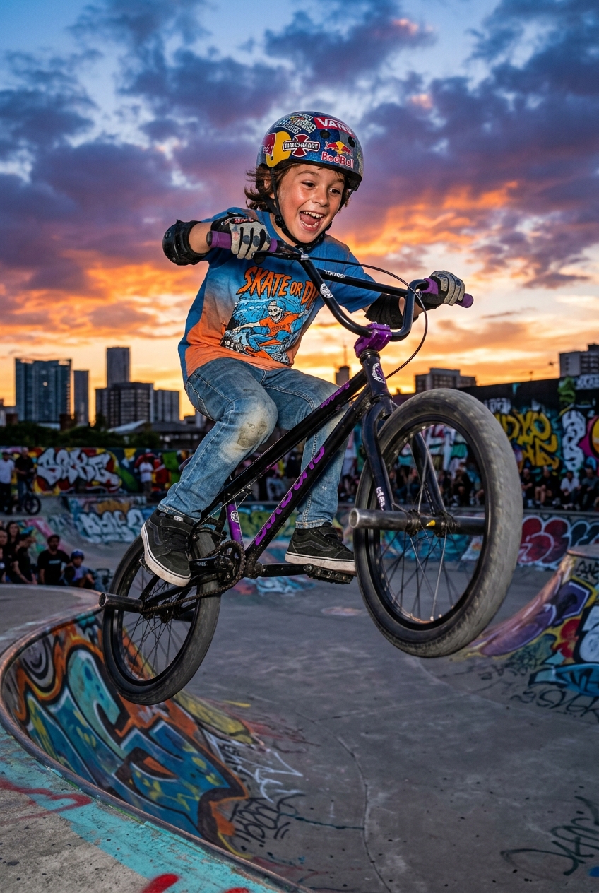 BMX Freestyle Rider Kids Portrait - Unique Gift Ideas for 2026: One-of-a-Kind Personalized Presents - PortraitGift