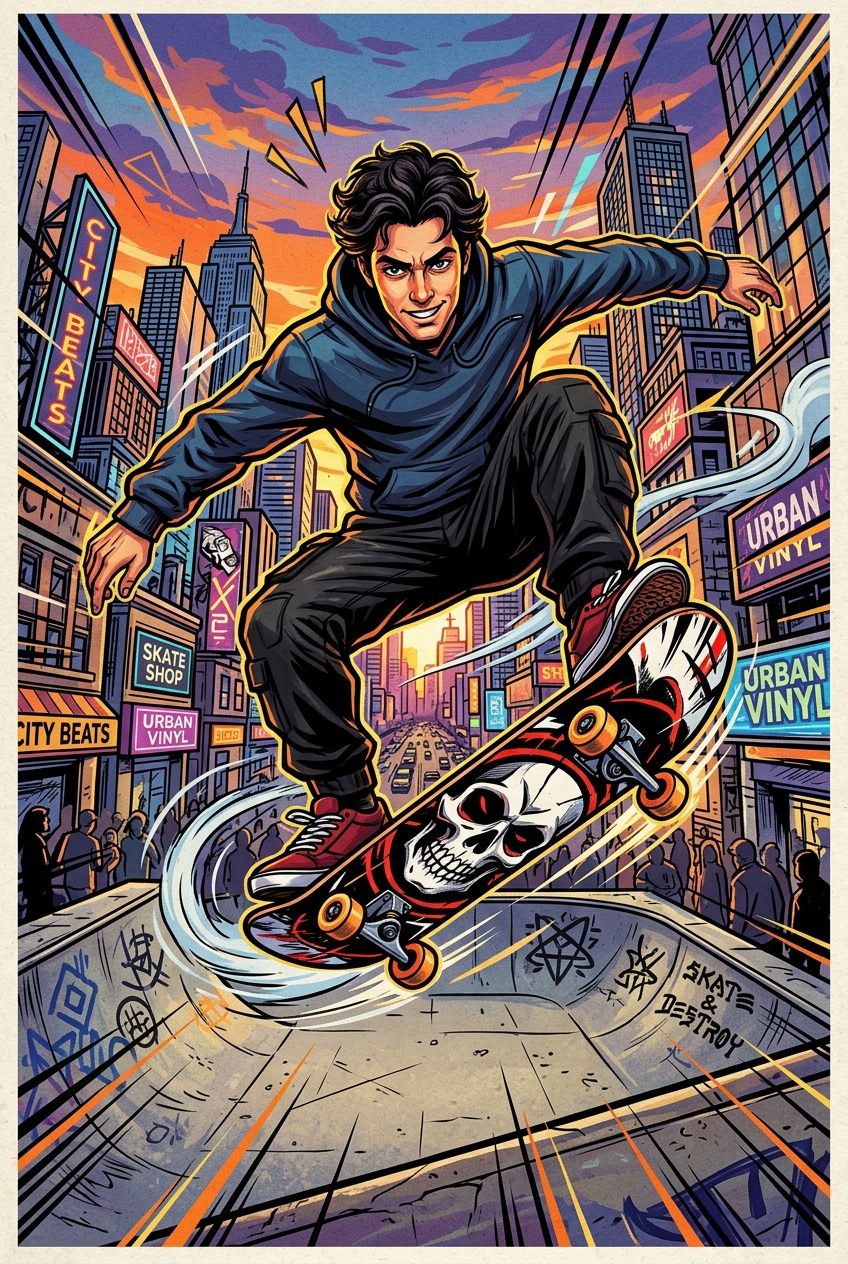 Skateboard Trick Master Custom Portrait - Best Gifts Under $50: Affordable Personalized Picks (2026) - PortraitGift