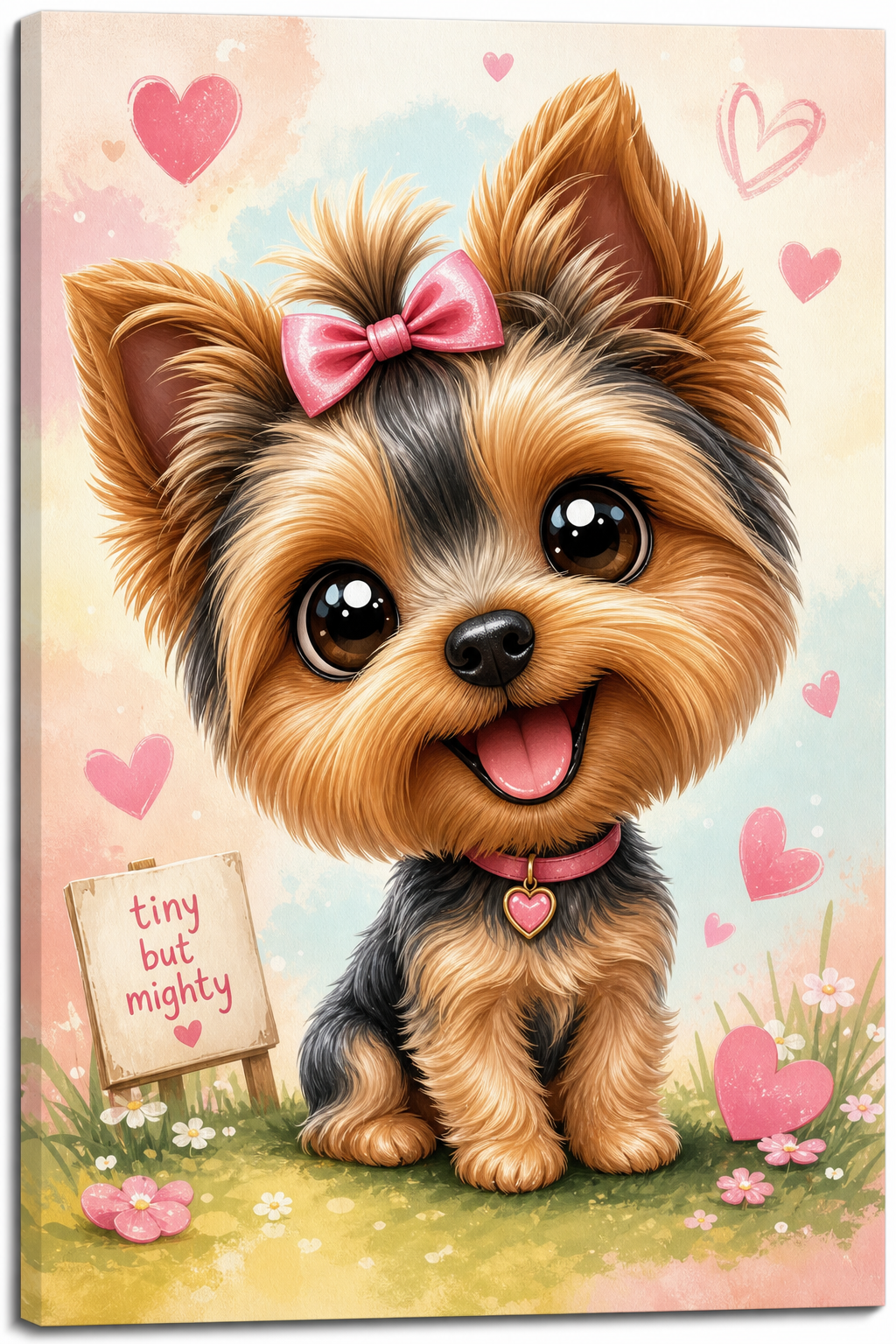 Custom Caricature Pet-Dog Portrait — Whimsical Canvas from Photo
