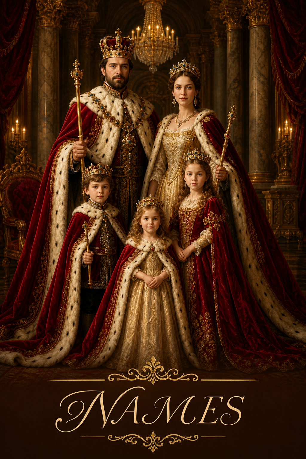 Custom Royal Family Portrait — Heroic AI Art from Photo