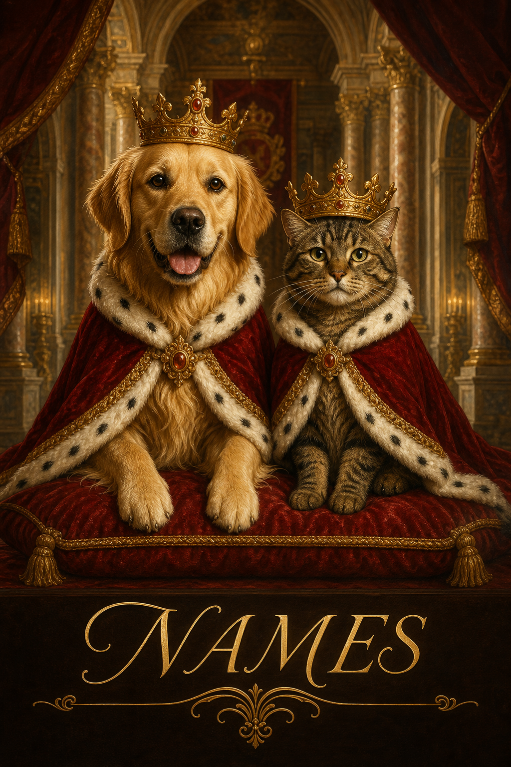 Custom Royal Pet Portrait — Majestic AI Art from Photo