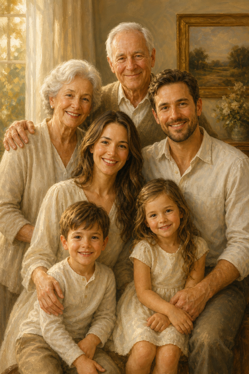 Custom Family Multi-Gen Portrait — Serene AI Art from Photo