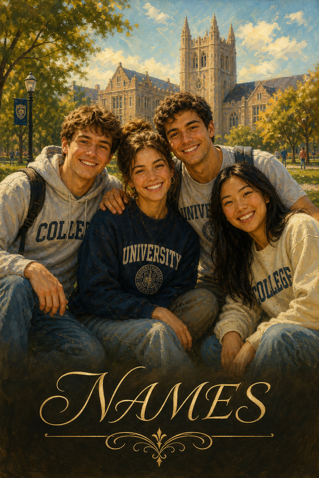 Custom Friendship Couple Portrait — Celebrate Your Bond from Photo
