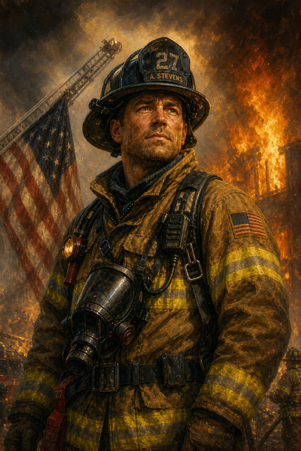 Custom Firefighter Single-Man Portrait — Heroic AI Art from Photo