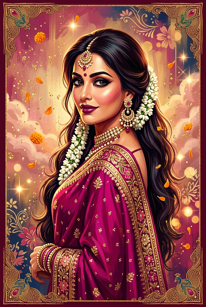 Bollywood Diva Portrait - Best Personalized Gift Service: Top 5 Custom Portraits Compared - PortraitGift