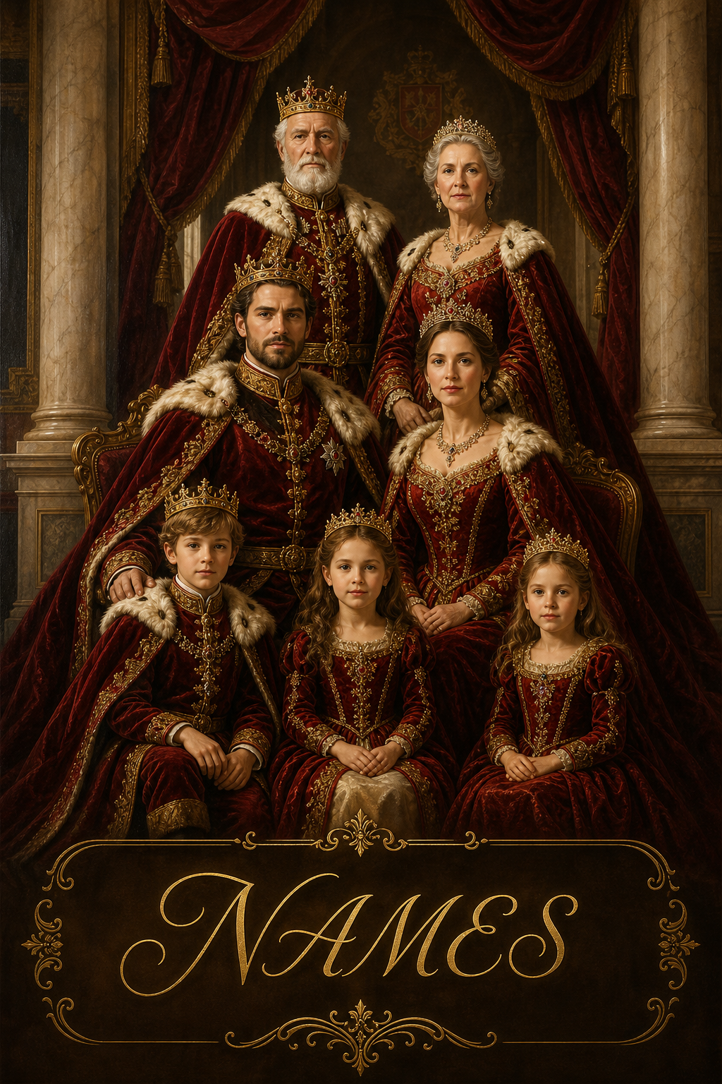 Family Portrait with Deceased Loved One — Regal Renaissance Canvas