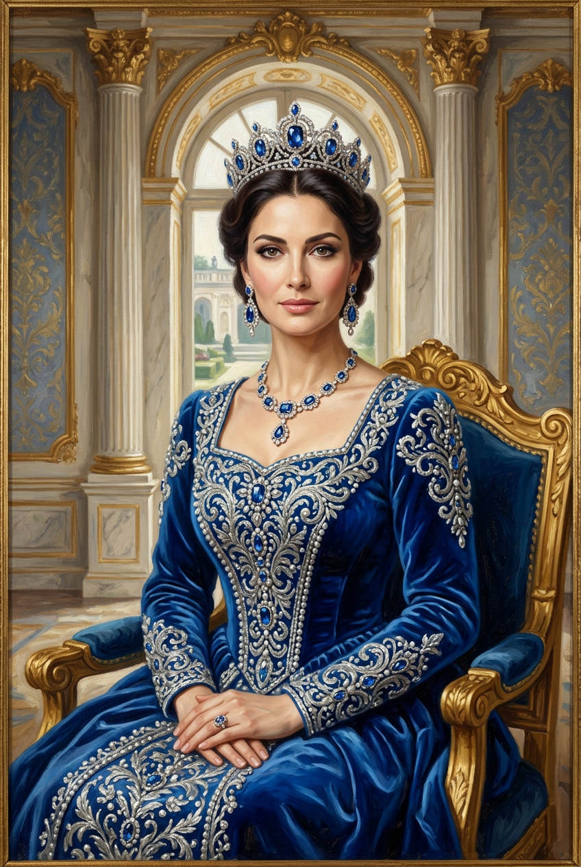 The Sapphire Empress Portrait - Best Birthday Gift Ideas for Them 2026 | Unique & Personalized Gifts - PortraitGift