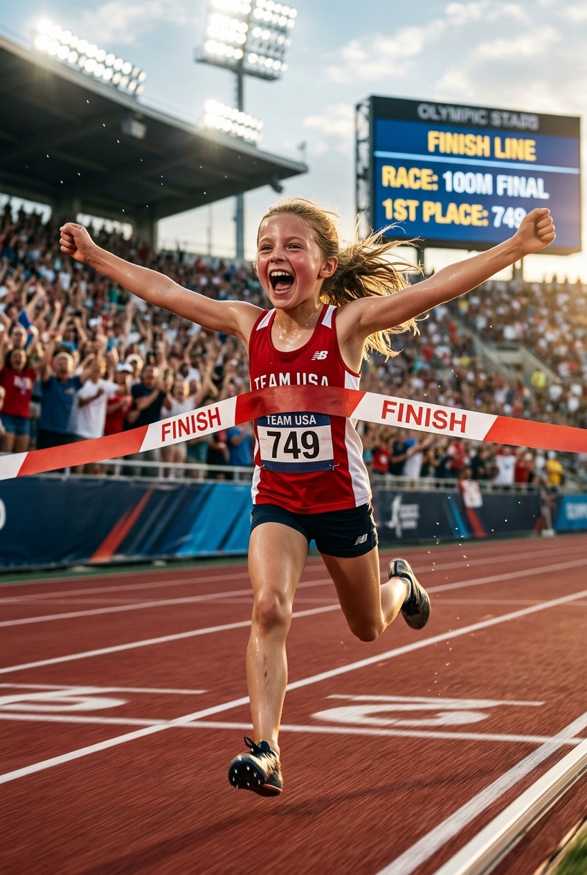 Track Sprinter Kids Portrait - Best Personalized Wedding Gift Ideas 2026 | Unique & Custom Gifts - PortraitGift