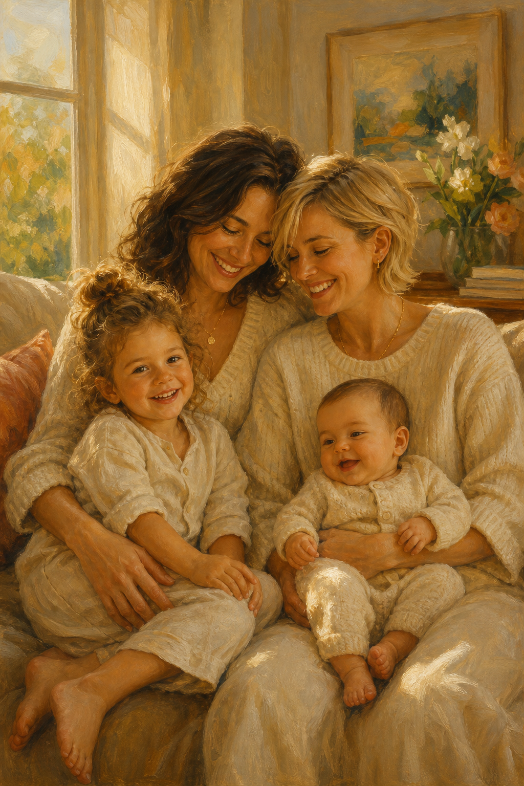 Custom Family Mother-Child Portrait — Serene AI Art from Photo