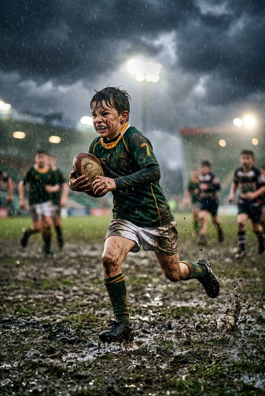 Rugby Warrior Kids Portrait - Best Retirement Gift Ideas — Meaningful & Personalized Gifts - PortraitGift