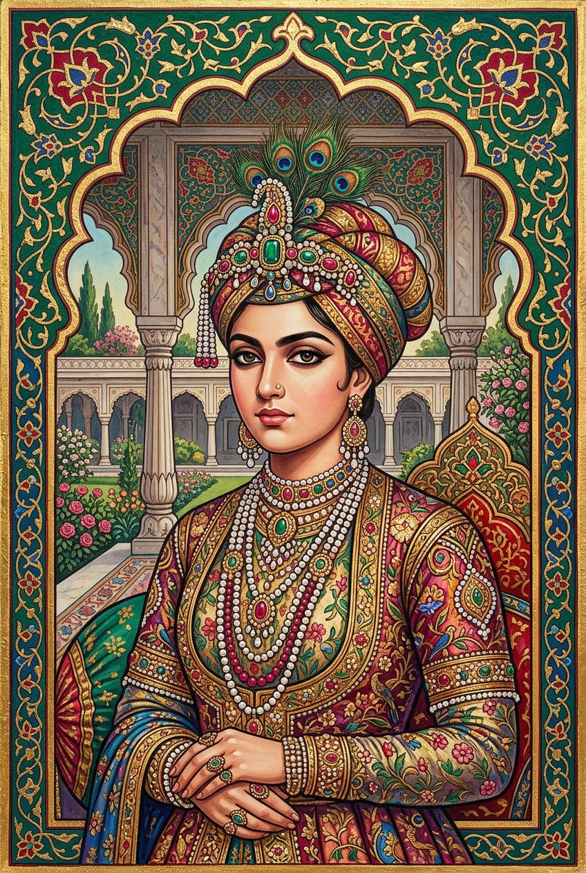 Mughal Royalty Portrait - Best Personalized Portrait Gift for Unique Celebrations - PortraitGift