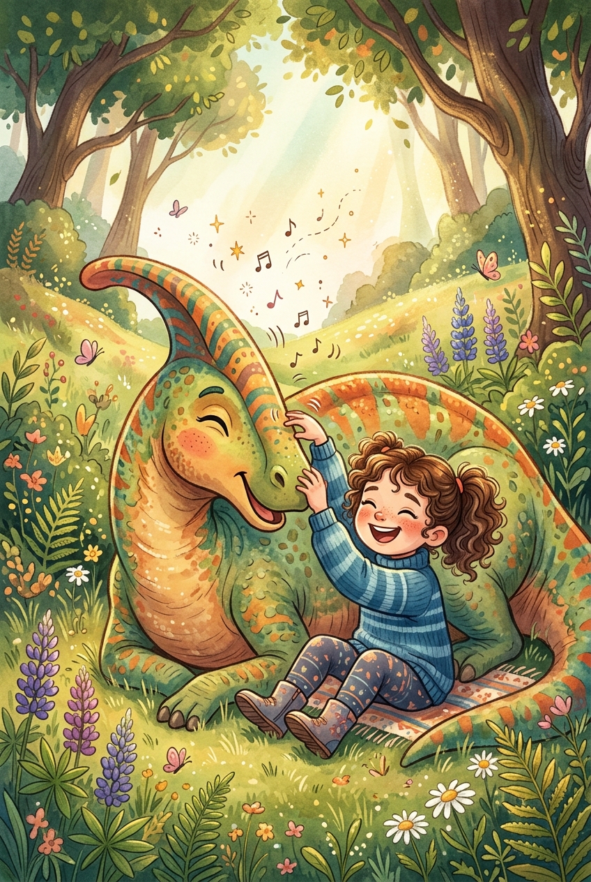 Parasaurolophus Music Maker Custom Portrait - Best Christmas Gift Guide: Personalized Portraits That Wow - PortraitGift