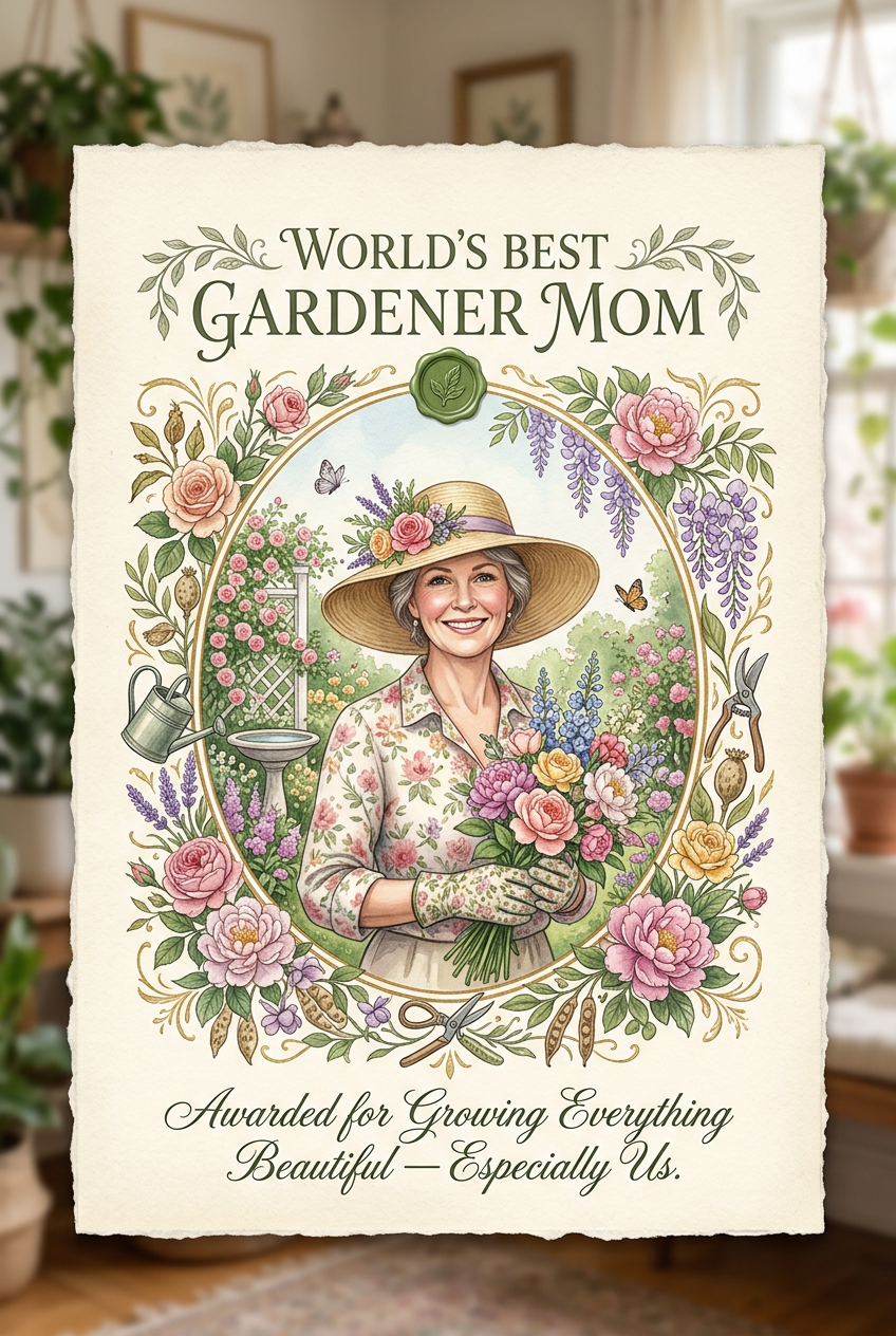 Best Gardener Mom Certificate - Last-Minute Gift Ideas That Don't Look Last-Minute (2026) - PortraitGift