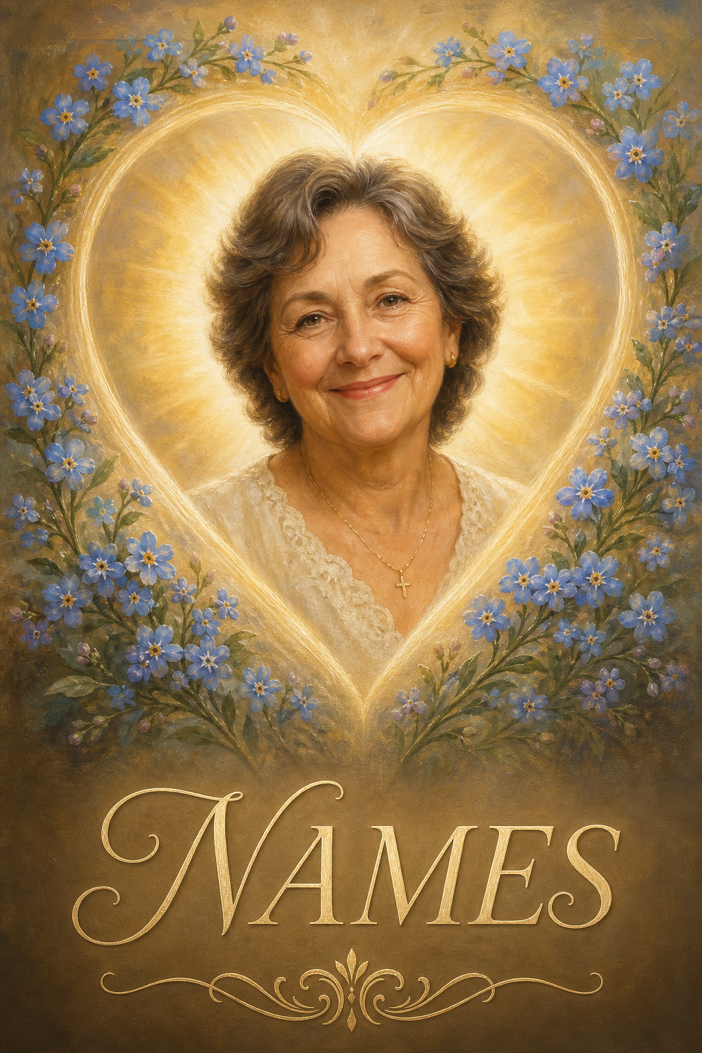 Custom Memorial Single Woman Portrait — Eternal Grace from Photo