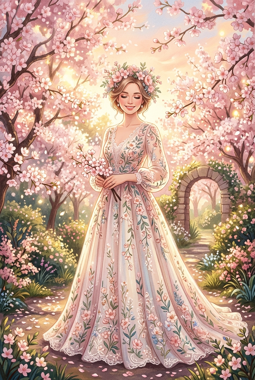The Blossom Queen Portrait - Best Personalized Mother's Day Gift Ideas 2026 | Unique & Meaningful - PortraitGift