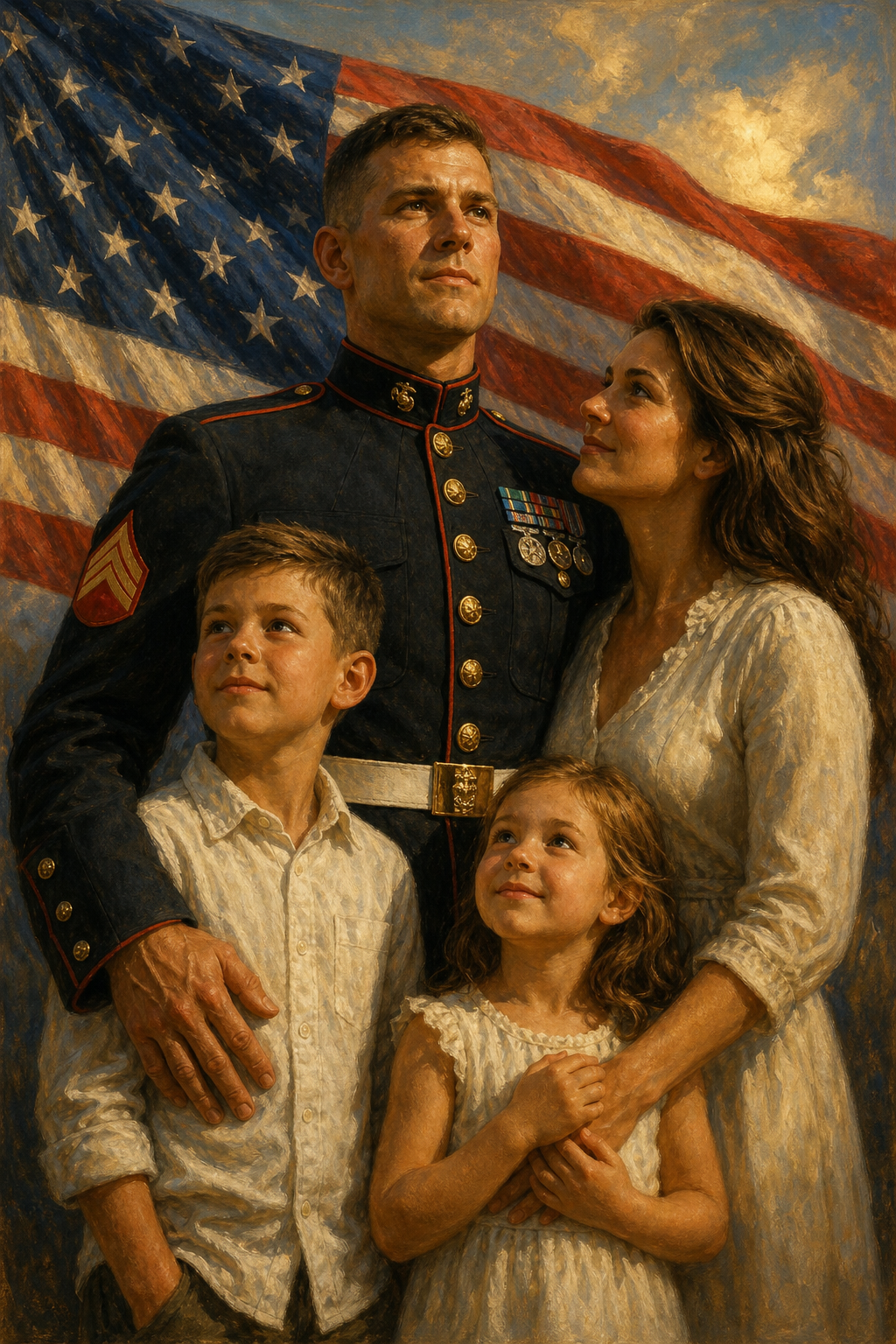Custom Military Family Portrait — Heroic AI Art from Photo
