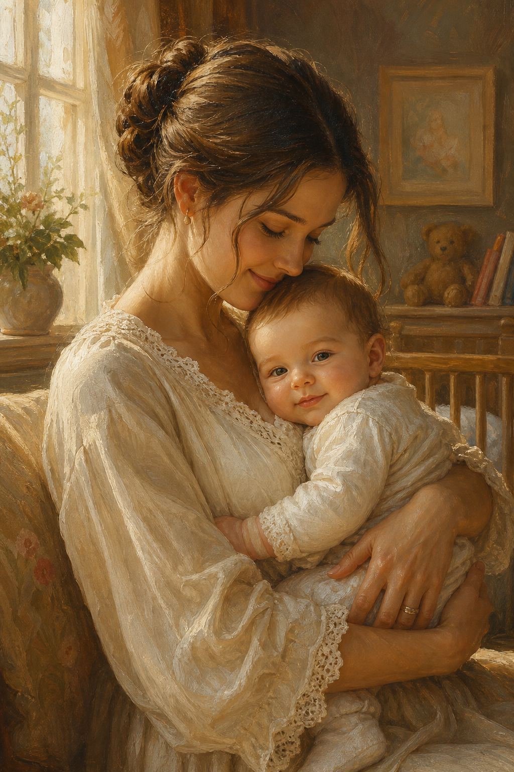 Custom Mother Baby Portrait — Serene AI Art from Photo