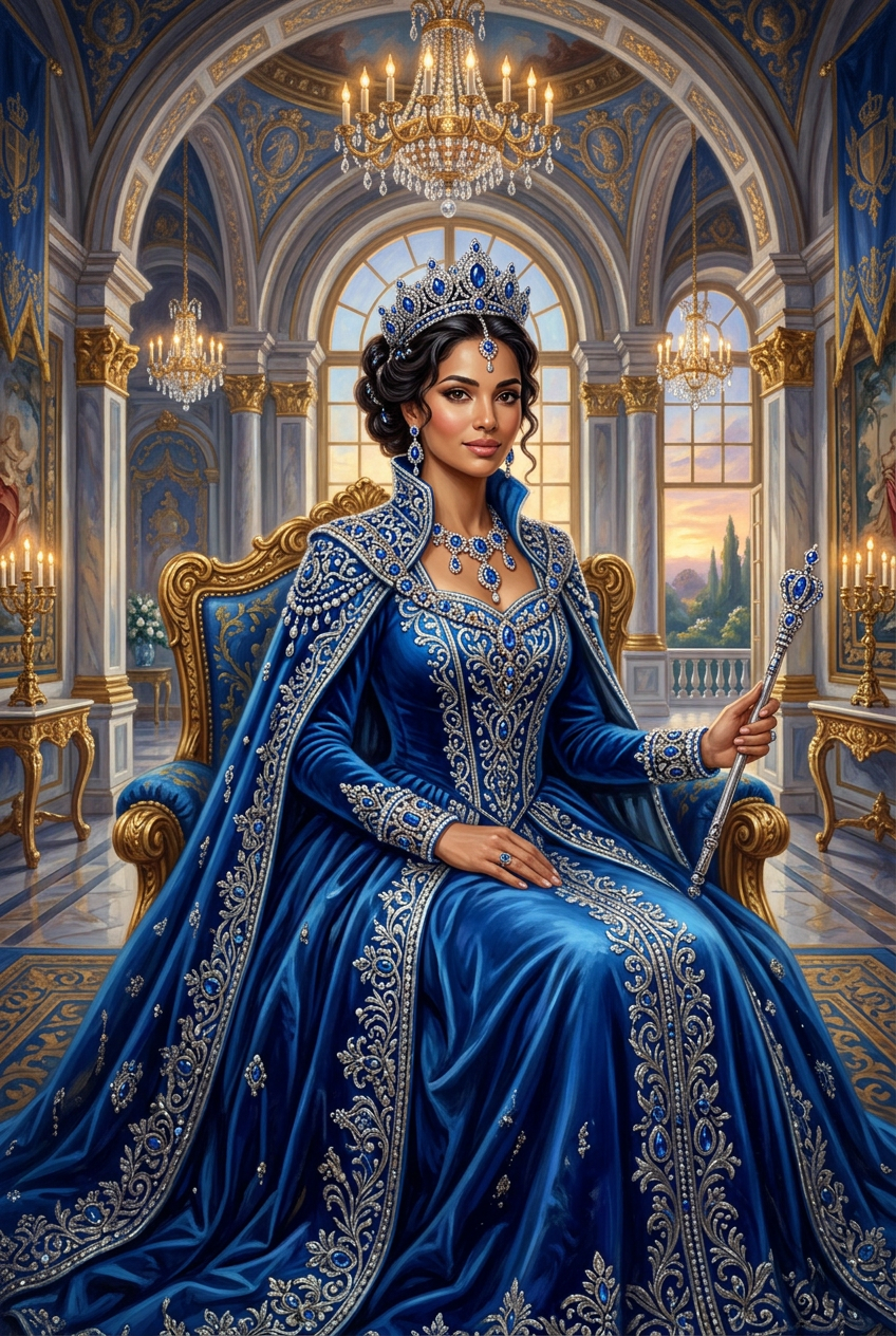 The Sapphire Empress Portrait - Best Personalized Wedding Gift Ideas 2026 | Unique & Memorable Presents - PortraitGift