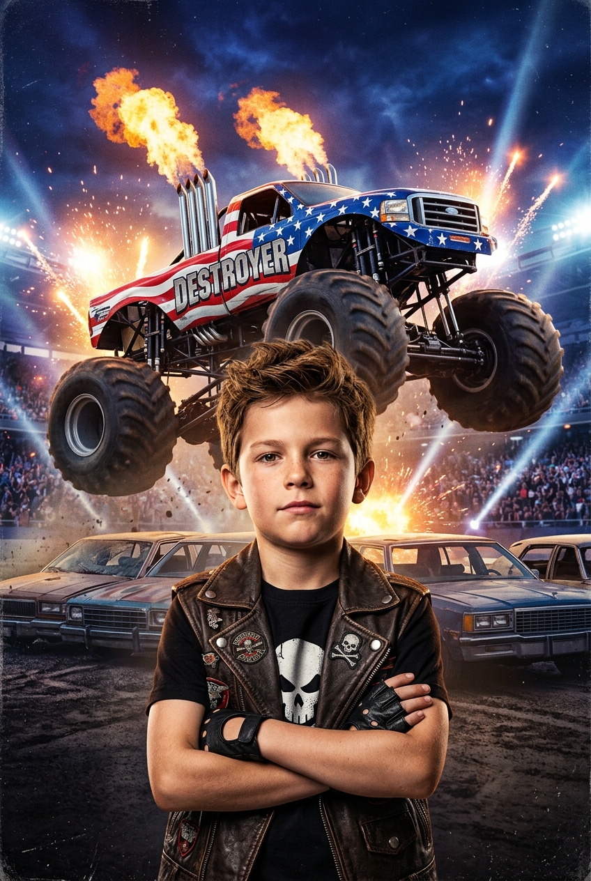 Monster Truck Destroyer Custom Portrait - Top 10 Personalized Gifts for Couples (2026) — Best Custom Couple Gifts - PortraitGift