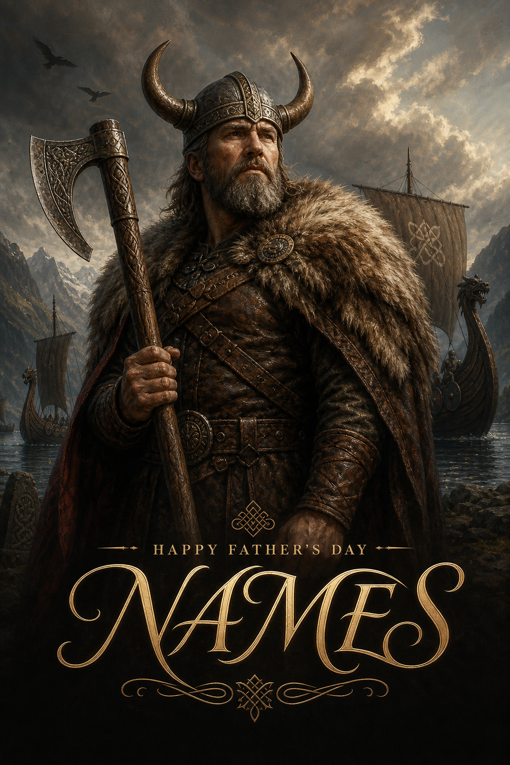 Custom Viking Single-Man Portrait — Heroic Warrior from Photo